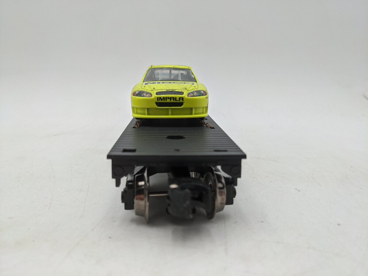 Menards 279-0639 O Scale Flat Car w/ Paul Menard Nibco Race Car EX/Box