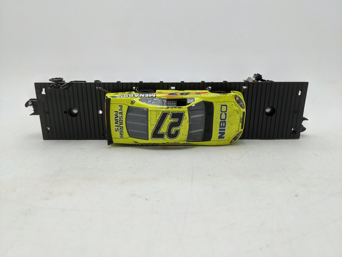 Menards 279-0639 O Scale Flat Car w/ Paul Menard Nibco Race Car EX/Box
