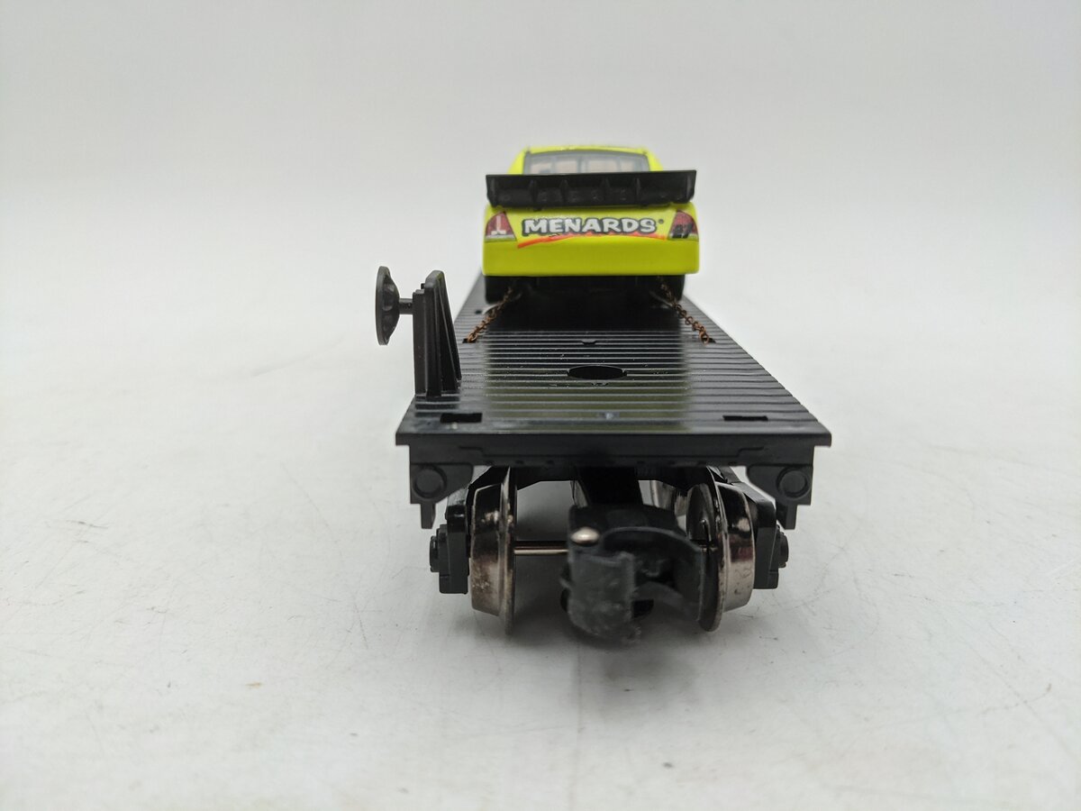 Menards 279-0639 O Scale Flat Car w/ Paul Menard Nibco Race Car EX/Box