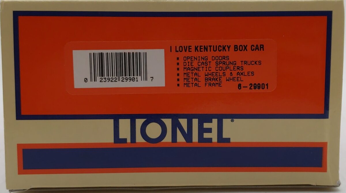 Lionel 6-29901 O I Love Kentucky Boxcar LN/Box