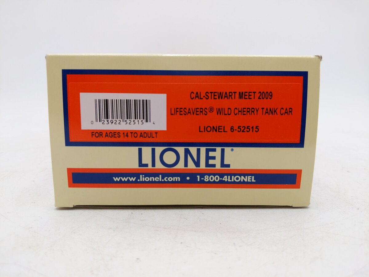 Lionel 6-52515 O Gauge Cal-Stewart Meet 2009 Lifesavers Wild Cherry Tank Car EX/Box