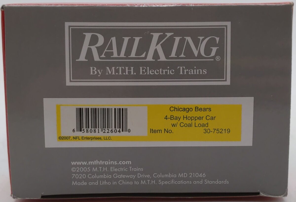 MTH 30-75219 Chicago Bears 4-Bay Hopper Car LN/Box