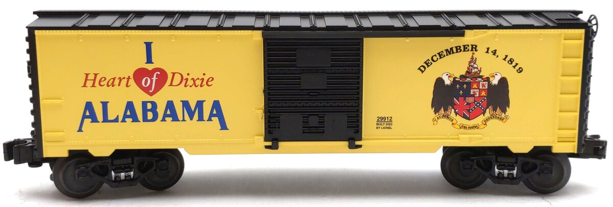 Lionel 6-29912 O Gauge I Love Alabama Boxcar LN/Box
