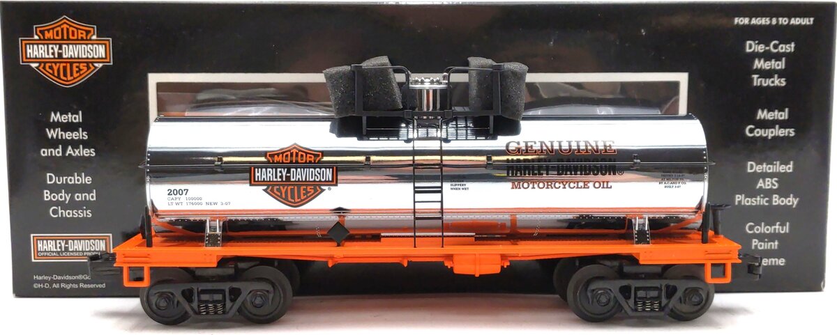 MTH 30-73220 Harley Davidson Tank Car (Chrome) LN/Box