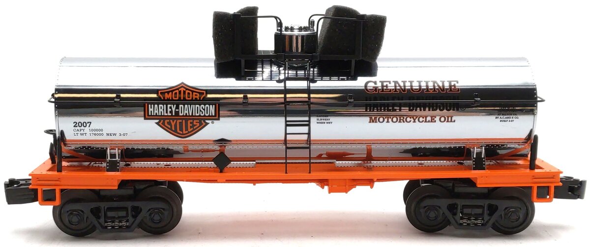 MTH 30-73220 Harley Davidson Tank Car (Chrome) LN/Box
