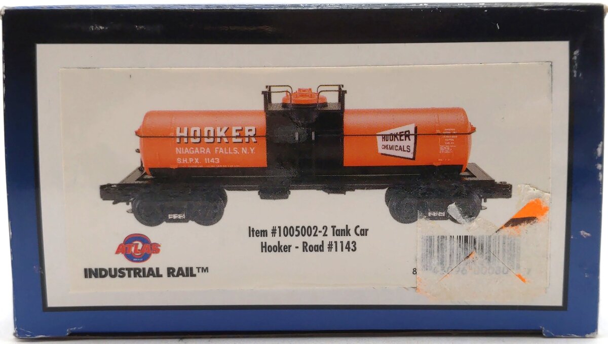 Atlas 1005002-2 O Gauge Hooker Chemicals Tank Car No.1143 (3 Rail) LN/Box