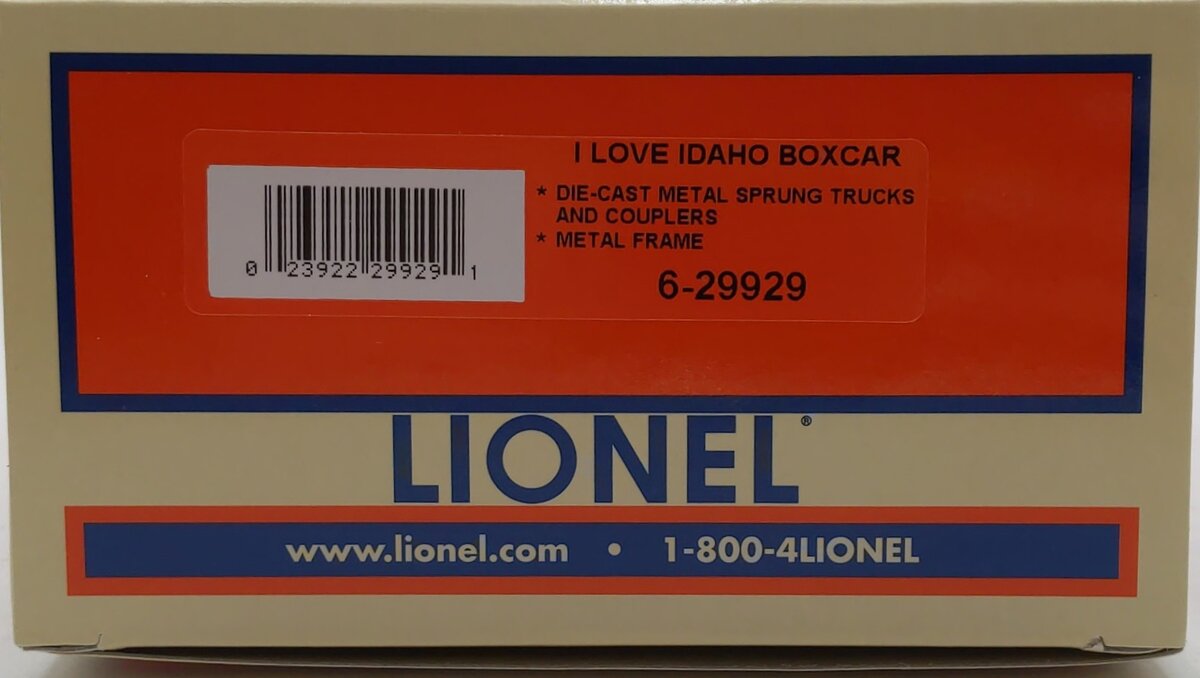 Lionel 6-29929 "I Love Idaho" Boxcar #29929 LN/Box