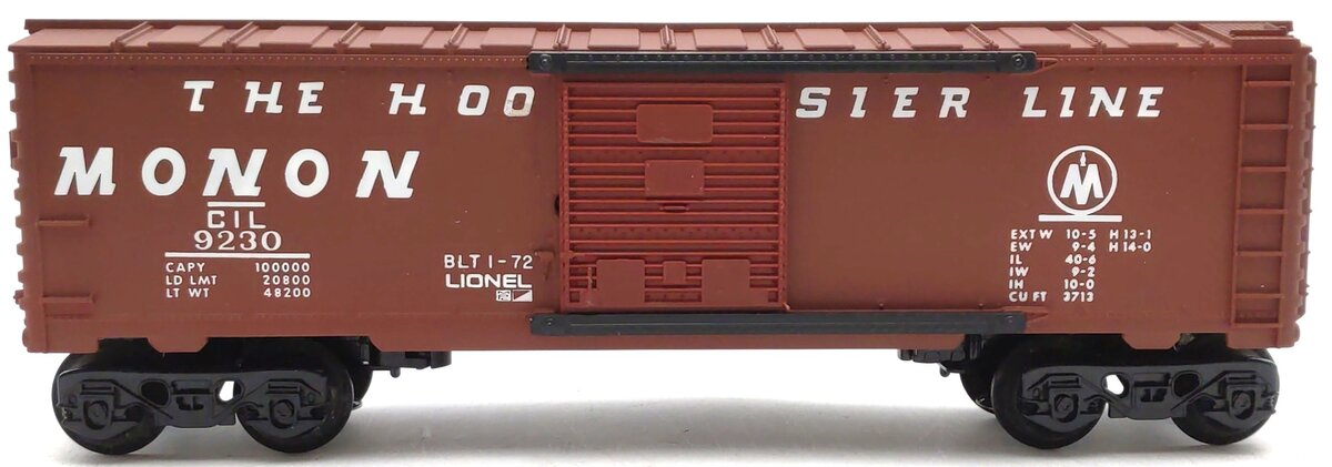 Lionel 6-9230 O Gauge Monon "The Hoosier Line" Boxcar VG/Box