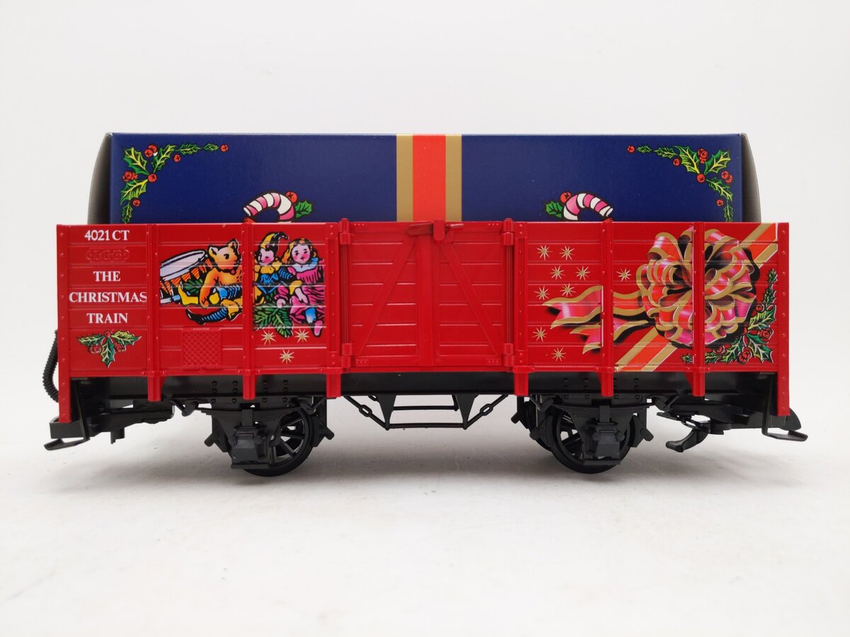 LGB 4021CT G The Christmas Train Red Gondola w/Blue Gift Box Load EX/Box