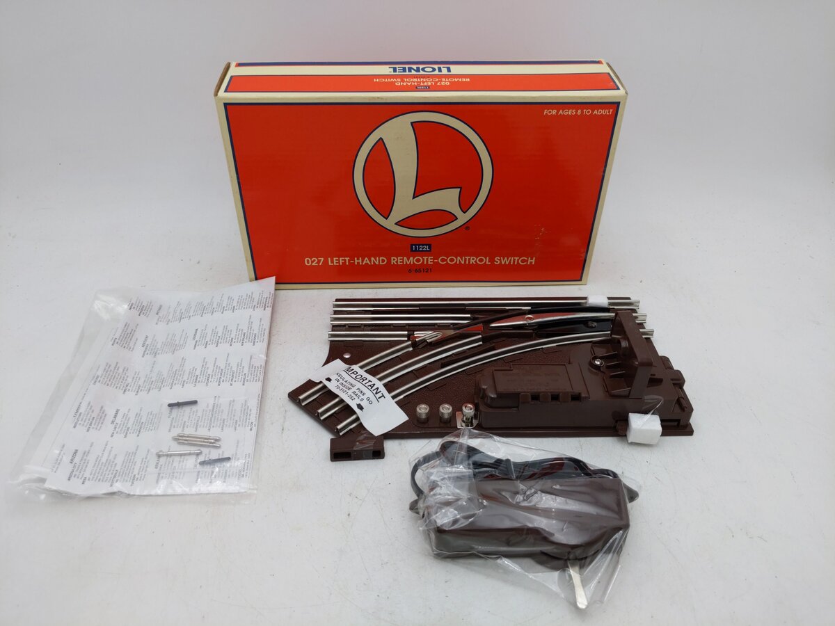 Lionel 6-65121 O 1122L 27" Left Hand Remote Control Switch Turnout EX/Box