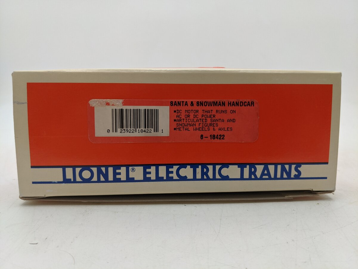 Lionel 6-18422 O Gauge Christmas Santa & Snowman Handcar EX/Box