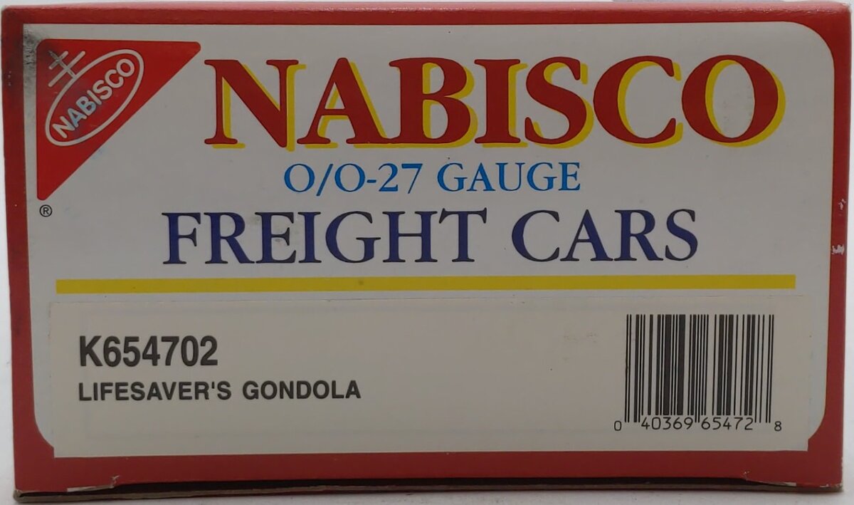 K-Line K654702 O Gauge Nabisco Lifesavers Gondola LN/Box