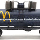 MTH 30-7327 O Gauge McDonalds Black Single Dome Tank Car #78391 LN/Box