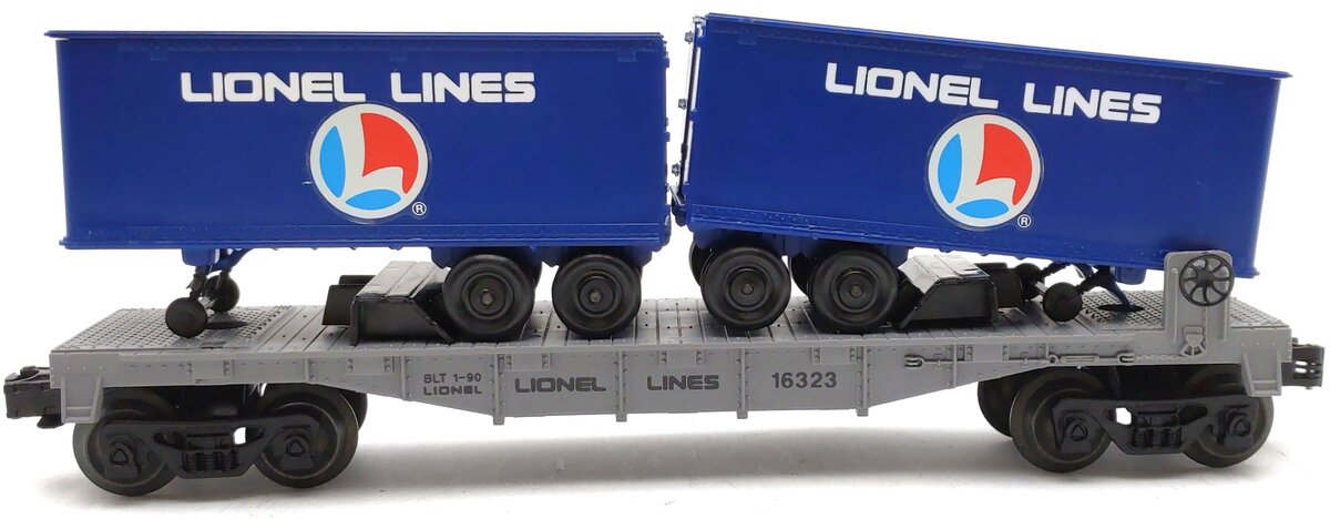 Lionel 6-16323 O Gauge Lionel Lines Flatcar w/ Trailers LN/Box