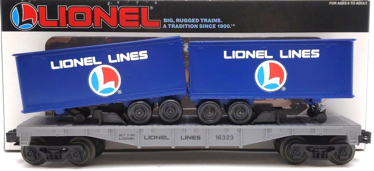 Lionel 6-16323 O Gauge Lionel Lines Flatcar w/ Trailers LN/Box