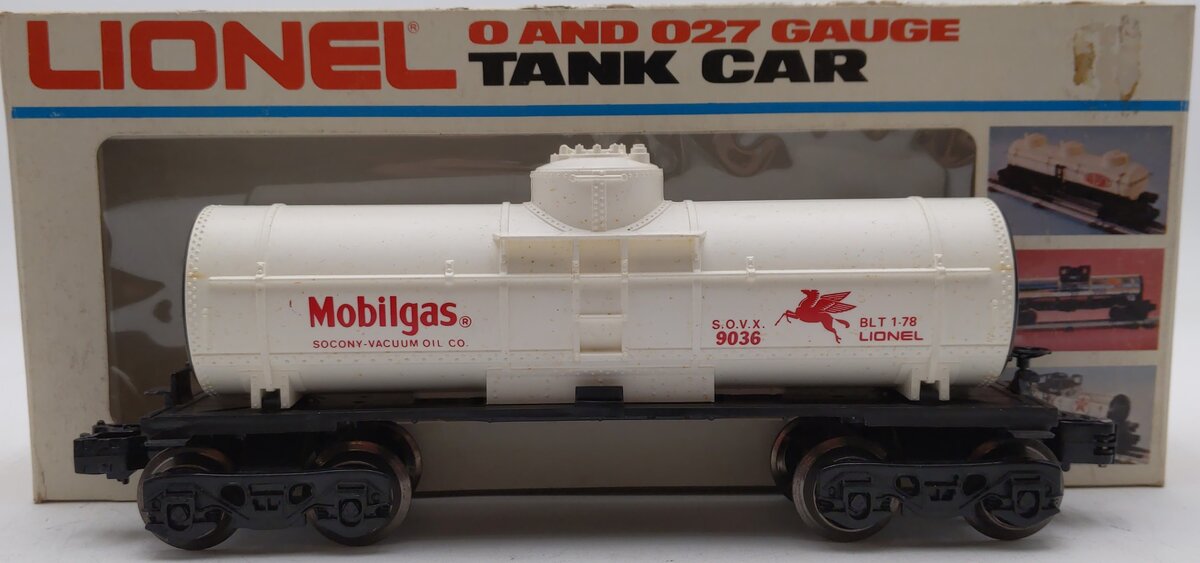 Lionel 6-9036 O Gauge Mobilgas Single Dome Tank Car #9036 EX/Box