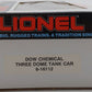 Lionel 6-16112 O Gauge Dow Chemical 3-Dome Tank Car LN/Box