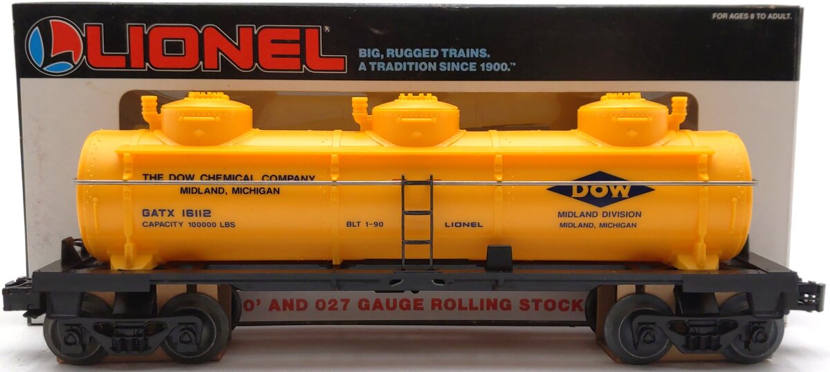 Lionel 6-16112 O Gauge Dow Chemical 3-Dome Tank Car LN/Box