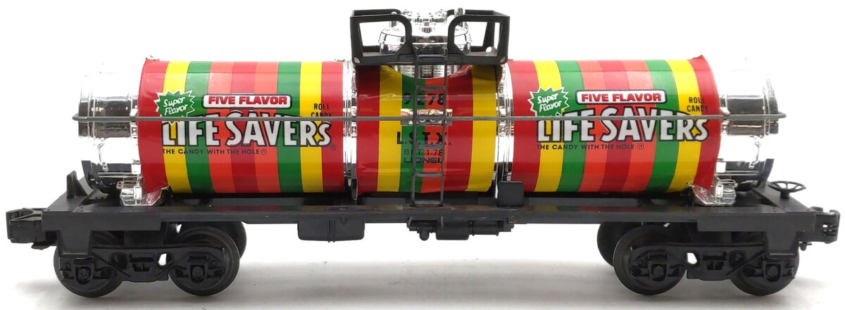Lionel 6-9278 O Gauge Lifesavers Chrome Plated Single Dome Tank Car EX/Box