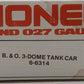 Lionel 6-6314 O Gauge Baltimore & Ohio Triple Dome Tank Car EX/Box