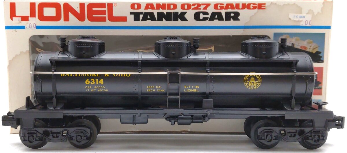 Lionel 6-6314 O Gauge Baltimore & Ohio Triple Dome Tank Car EX/Box