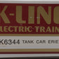 K-Line K6344 O Erie Single Dome Tank Car EX/Box