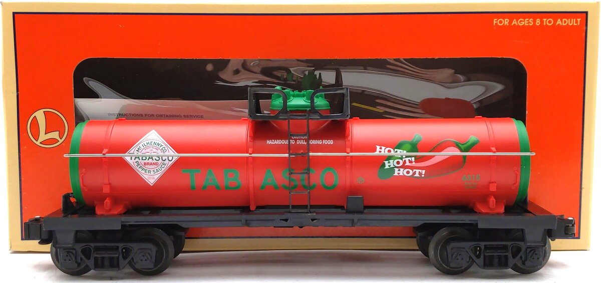 Lionel 6-16180 O Gauge Tabasco Single Dome Tank Car #6315 LN/Box