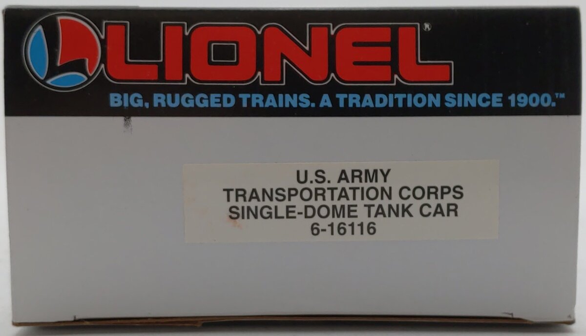 Lionel 6-16116 O Gauge U.S. Army Transportation Corps Single Dome Tank Car LN/Box