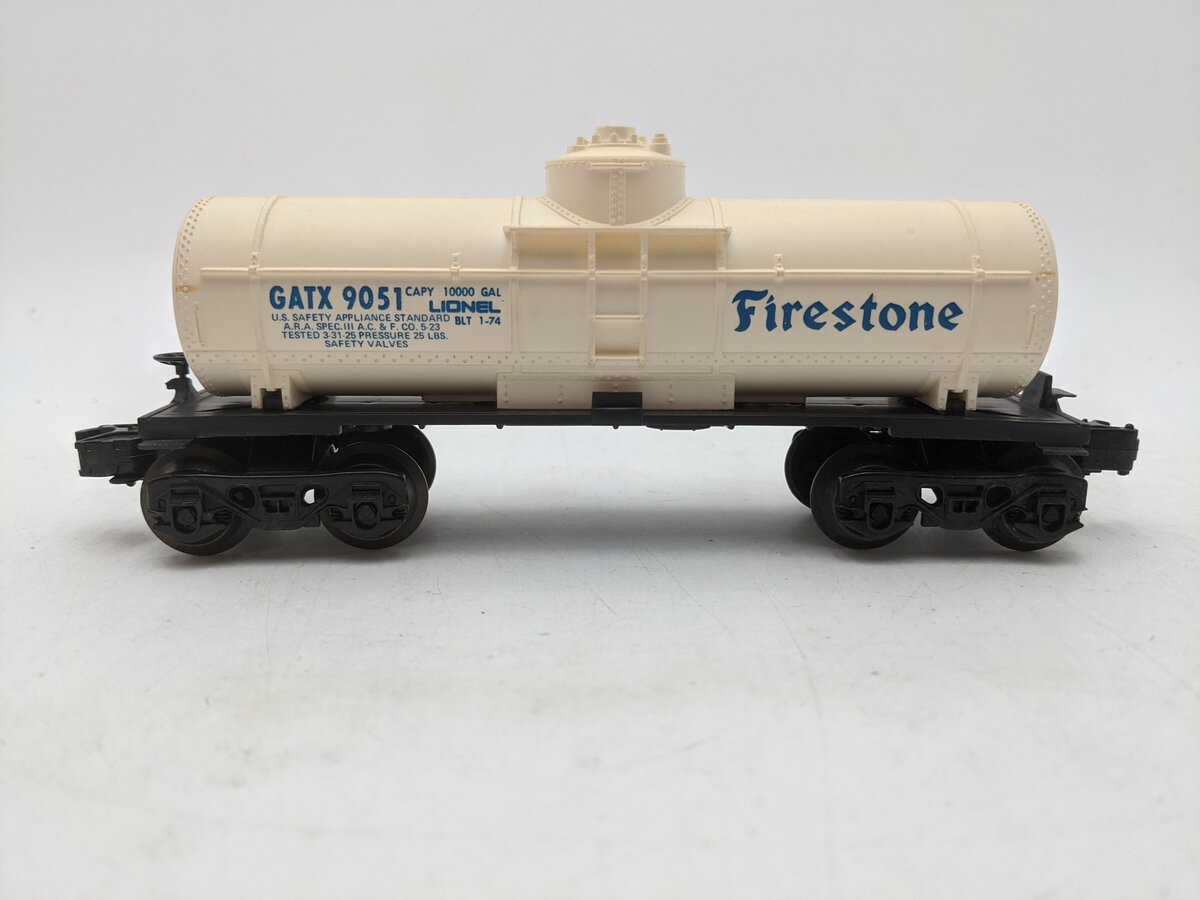 Lionel 6-9051 O Gauge Firestone Single Dome Tank Car EX/Box