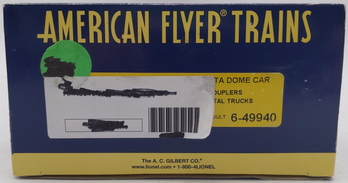 American Flyer 6-49940 S Scale Santa Fe Full Vista Dome Passenger Car EX/Box