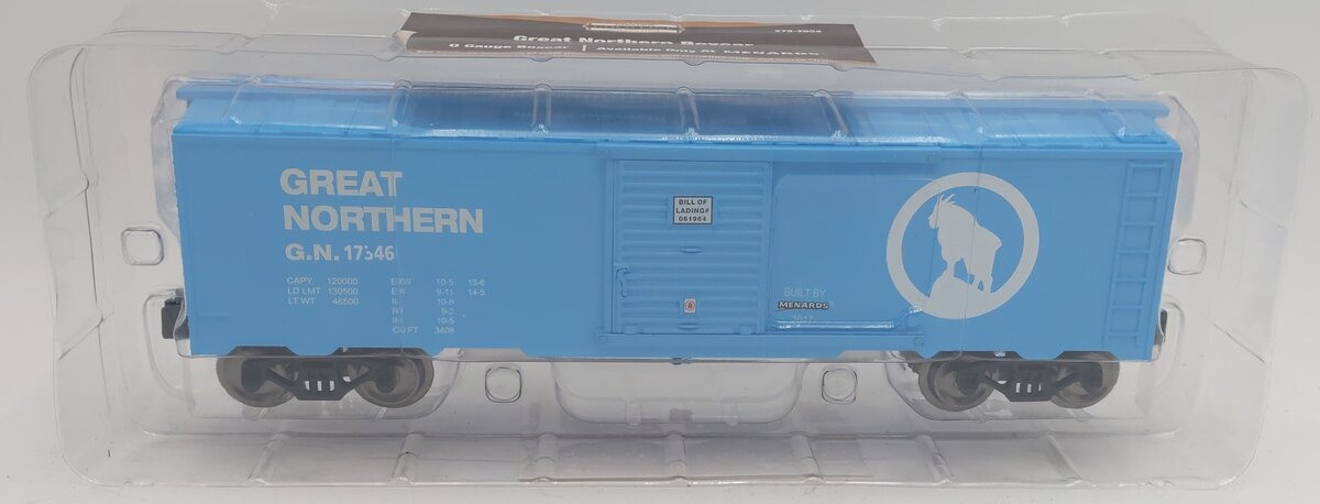 Menards 279-2654 O Gauge Great Northern Boxcar #17346 NEW