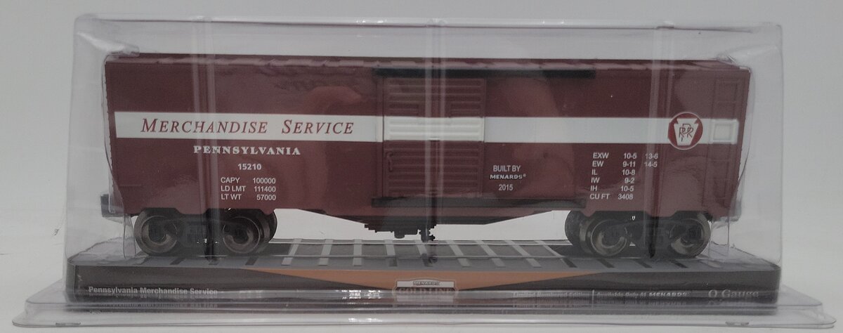 Menards 297-2654 O Gauge Pennsylvania Boxcar #15210 LN