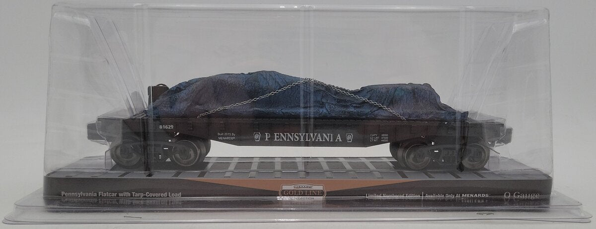 Menards 279-2656 O Gauge Pennsylvania Flat Car #81629 W/Load LN/Box