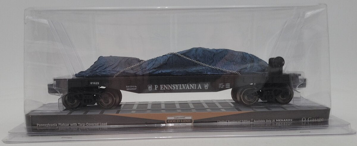 Menards 279-2656 O Gauge Pennsylvania Flat Car #81629 W/Load LN/Box