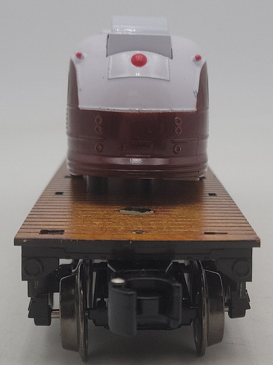 Menards 279-3377 O Gauge Norfolk Southern Flatcar w/ Continental Trailways Bus EX