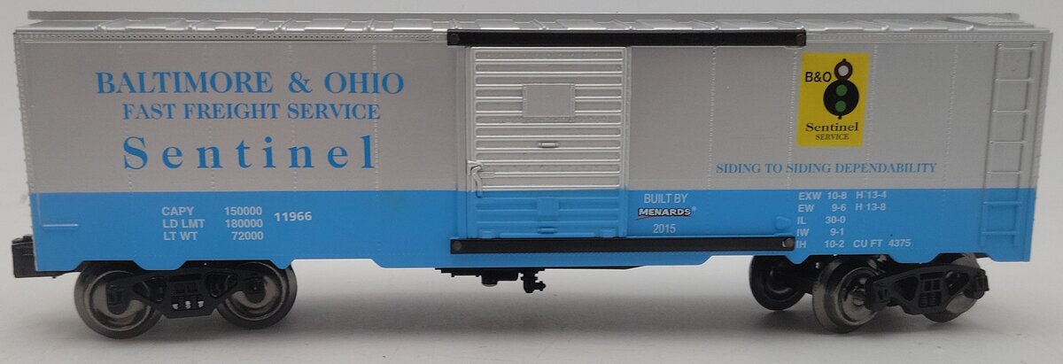 Menards 279-2654 O Gauge Baltimore & Ohio Boxcar #11966 EX