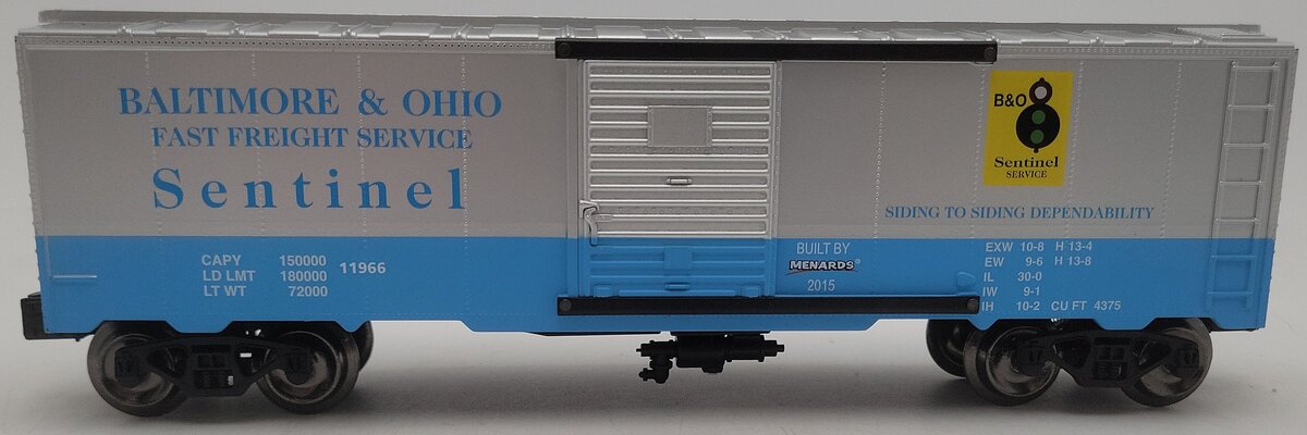 Menards 279-2654 O Gauge Baltimore & Ohio Boxcar #11966 EX