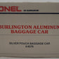 Lionel 6-9576 O Gauge Burlington "Silver Pouch" Aluminum Baggage Car EX/Box