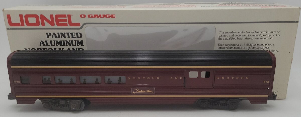Lionel 6-9565 O Gauge Norfolk & Western Aluminum Passenger Car #578 EX/Box