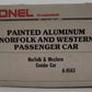 Lionel 6-9563 O Gauge Norfolk & Western Aluminum Combo Car #578 EX/Box