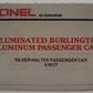 Lionel 6-9577 O Gauge Burlington "Silver Halter" Aluminum Passenger Coach EX/Box