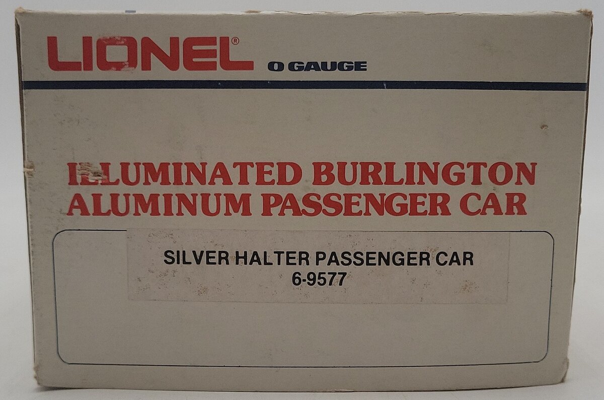 Lionel 6-9577 O Gauge Burlington "Silver Halter" Aluminum Passenger Coach EX/Box