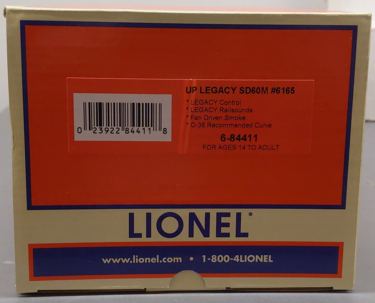 Lionel 6-84411 Union Pacific SD60M Diesel Locomotive #6165 EX/Box