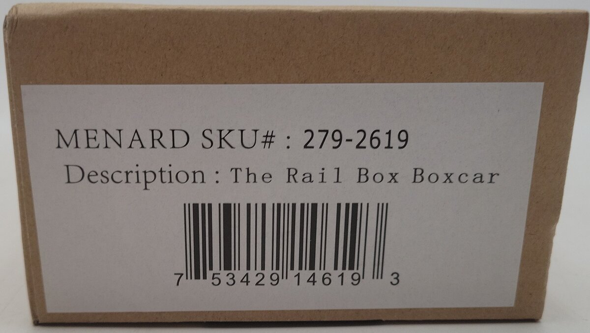 Menard 279-2619 O Gauge Rail Box Boxcar #4269 EX/Box