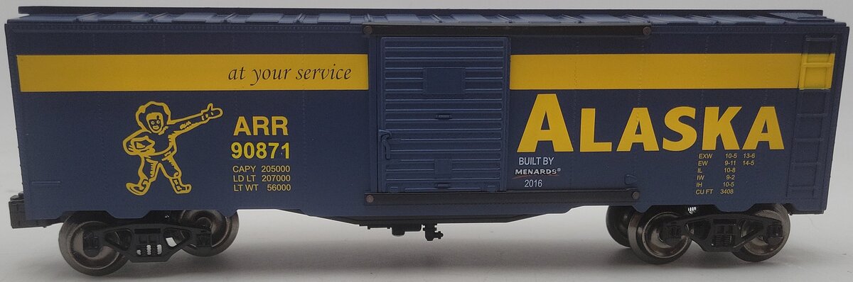 Menards 279-3066 O Gauge Alaska Boxcar #90871 EX/Box