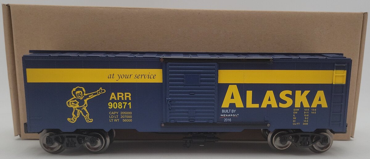 Menards 279-3066 O Gauge Alaska Boxcar #90871 EX/Box