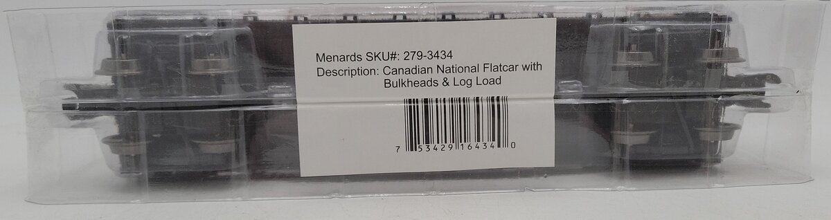 Menards 279-3434 O Canadian National Flatcar w/ Log Load #5947 NIB