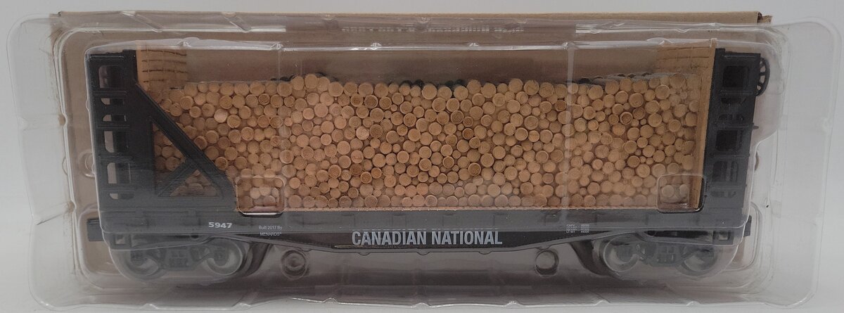 Menards 279-3434 O Canadian National Flatcar w/ Log Load #5947 NIB