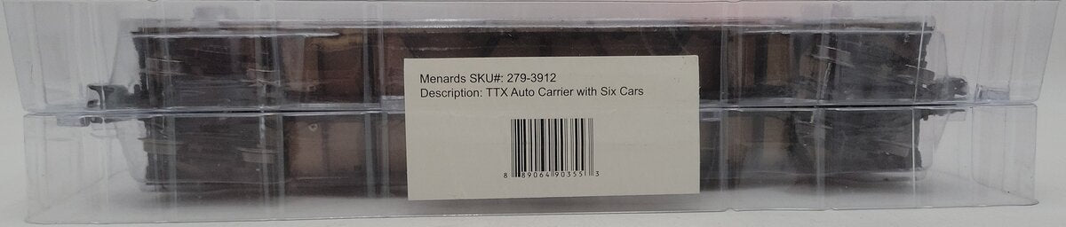 Menards 279-3912 O TXX Auto Carrier w/ Six Cars NIB