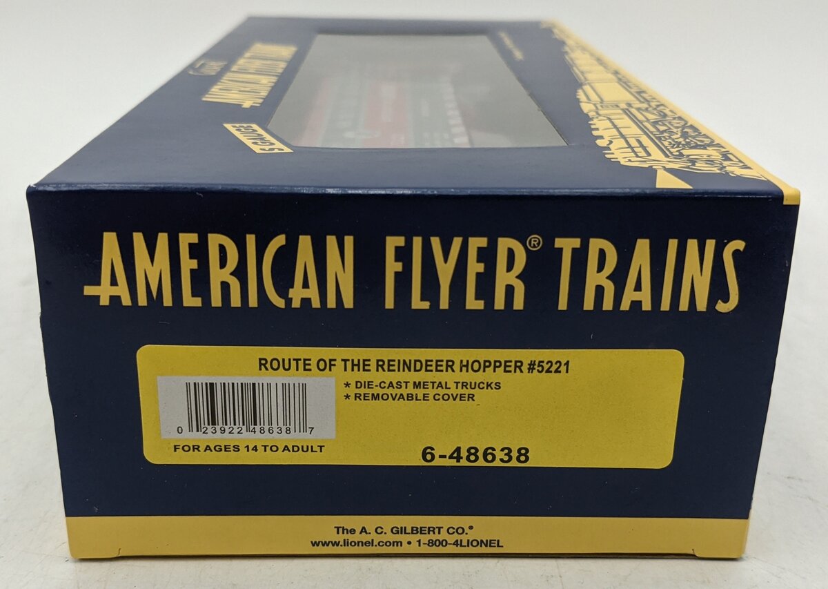 American Flyer 6-48638 S North Pole Express 'Route of the Reindeer' Hopper NIB